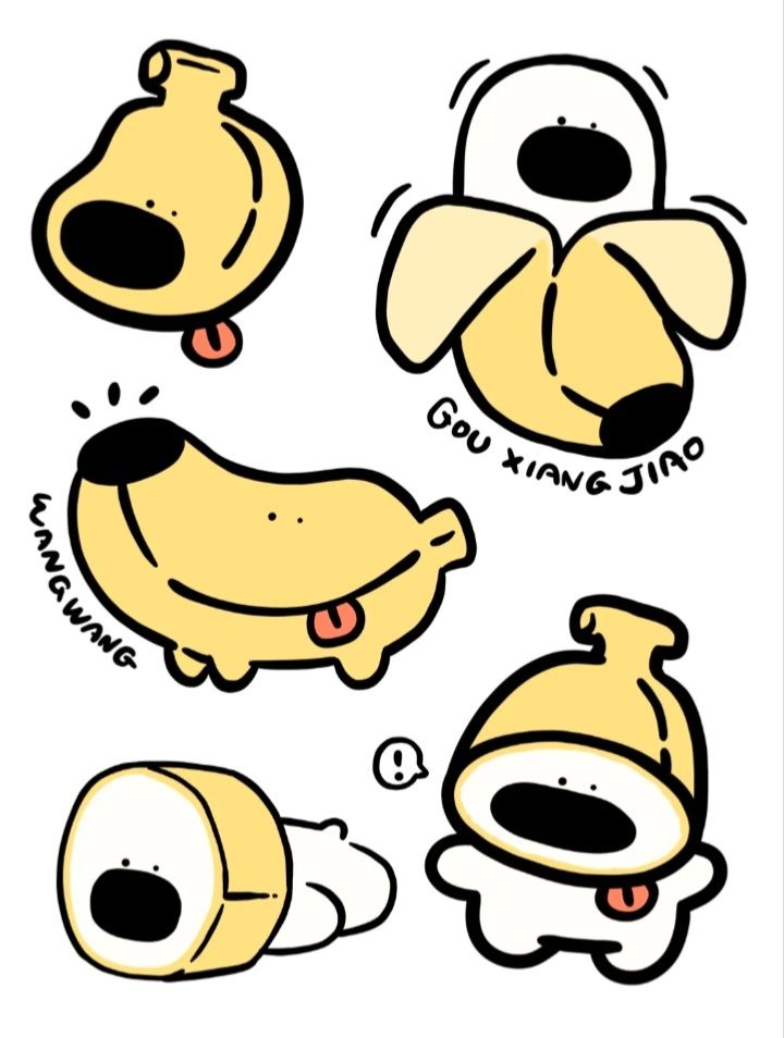 Hình nền chó chibi - phiên bản trái chuối