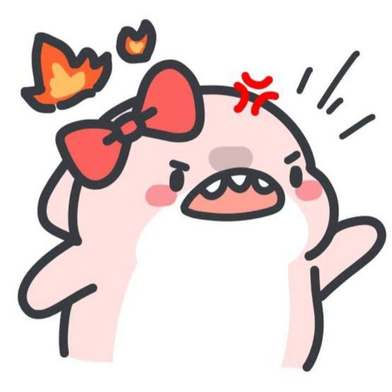 Hình meme cá mập hồng dỗi hờn