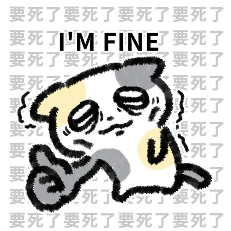 Ảnh meme mệt mỏi cute ổn nhưng không ổn