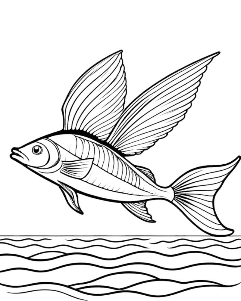 Tranh tô màu cá chuồn