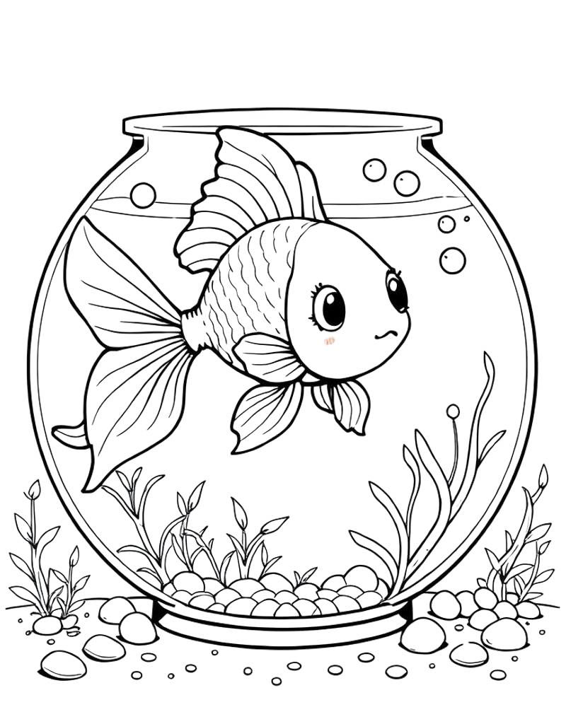 Tranh tô màu con cá cảnh