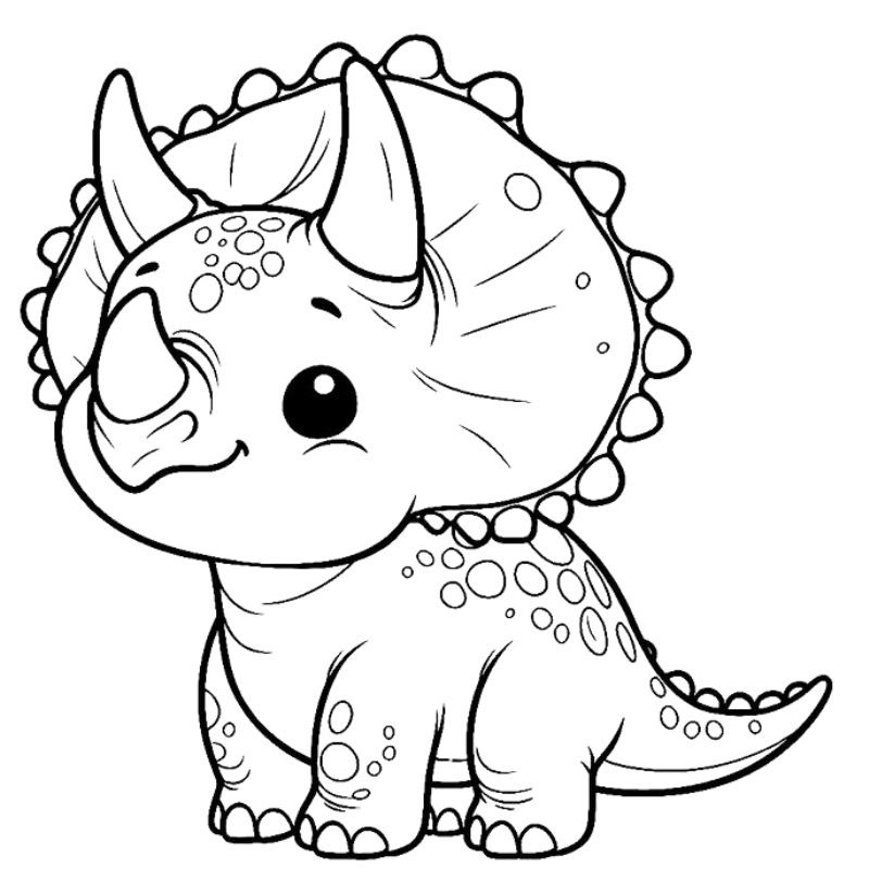 Hình khủng long tô màu cute