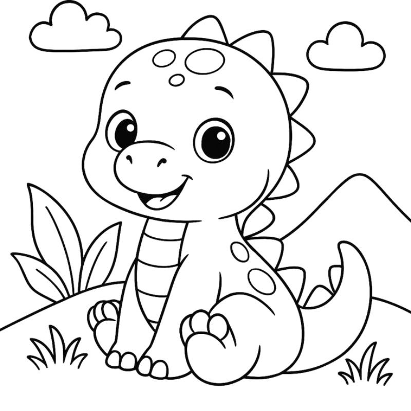 Hình khủng long cho bé tô màu