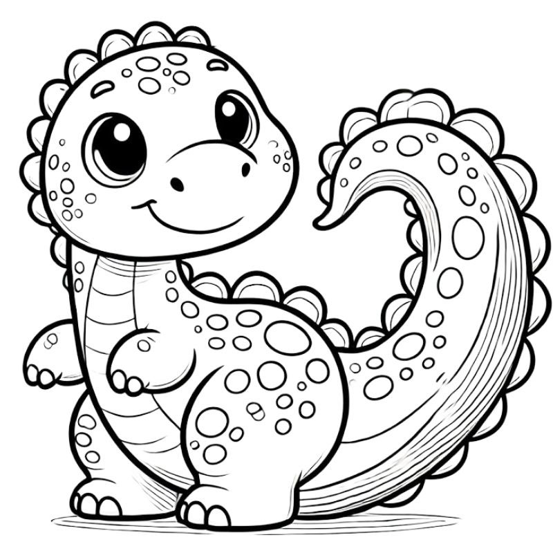 Hình khủng long tô màu cho bé mới tập tô