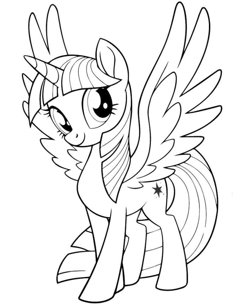 Hình tô màu kỳ lân pony cho bé