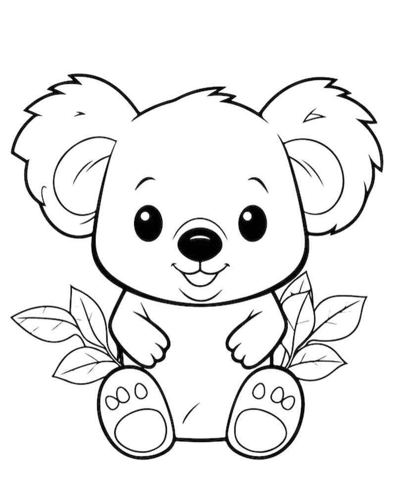 Hình tô màu con gấu koala dễ thương