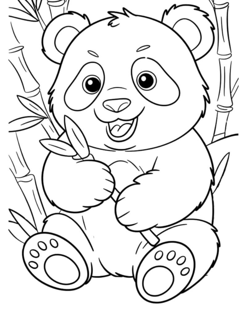 Tranh tô màu gấu trúc Panda